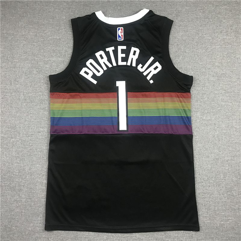 Men Denver Nuggets 1 Porter jr Black Game Nike NBA Jerseys